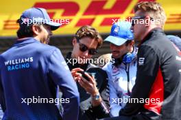 (L to R): George Russell (GBR) Mercedes AMG F1 with Daniel Ricciardo (AUS) RB on the drivers' parade. 28.07.2024. Formula 1 World Championship, Rd 14, Belgian Grand Prix, Spa Francorchamps, Belgium, Race Day.