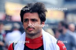 Carlos Sainz Jr (ESP) Ferrari on the grid. 28.07.2024. Formula 1 World Championship, Rd 14, Belgian Grand Prix, Spa Francorchamps, Belgium, Race Day.