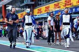 Logan Sargeant (USA) Williams Racing and Alexander Albon (THA) Williams Racing on the grid. 28.07.2024. Formula 1 World Championship, Rd 14, Belgian Grand Prix, Spa Francorchamps, Belgium, Race Day.