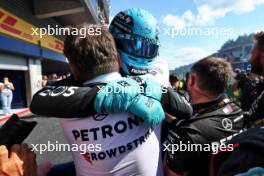 Race winner George Russell (GBR) Mercedes AMG F1 celebrates in parc ferme. 28.07.2024. Formula 1 World Championship, Rd 14, Belgian Grand Prix, Spa Francorchamps, Belgium, Race Day.