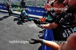 Race winner George Russell (GBR) Mercedes AMG F1 celebrates in parc ferme. 28.07.2024. Formula 1 World Championship, Rd 14, Belgian Grand Prix, Spa Francorchamps, Belgium, Race Day.