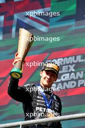 Race winner George Russell (GBR) Mercedes AMG F1 celebrates on the podium. 28.07.2024. Formula 1 World Championship, Rd 14, Belgian Grand Prix, Spa Francorchamps, Belgium, Race Day.