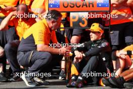 (L to R): Zak Brown (USA) McLaren Executive Director with Oscar Piastri (AUS) McLaren. 28.07.2024. Formula 1 World Championship, Rd 14, Belgian Grand Prix, Spa Francorchamps, Belgium, Race Day.