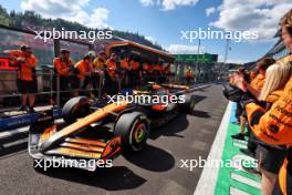 Lando Norris (GBR) McLaren MCL38 enters parc ferme. 28.07.2024. Formula 1 World Championship, Rd 14, Belgian Grand Prix, Spa Francorchamps, Belgium, Race Day.