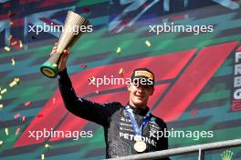 Race winner George Russell (GBR) Mercedes AMG F1 celebrates on the podium. 28.07.2024. Formula 1 World Championship, Rd 14, Belgian Grand Prix, Spa Francorchamps, Belgium, Race Day.