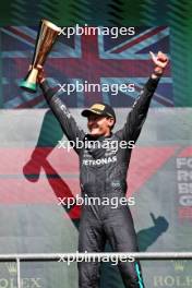 Race winner George Russell (GBR) Mercedes AMG F1 celebrates on the podium. 28.07.2024. Formula 1 World Championship, Rd 14, Belgian Grand Prix, Spa Francorchamps, Belgium, Race Day.