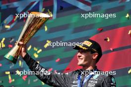 Race winner George Russell (GBR) Mercedes AMG F1 celebrates on the podium. 28.07.2024. Formula 1 World Championship, Rd 14, Belgian Grand Prix, Spa Francorchamps, Belgium, Race Day.