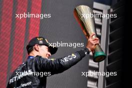 Race winner George Russell (GBR) Mercedes AMG F1 celebrates on the podium. 28.07.2024. Formula 1 World Championship, Rd 14, Belgian Grand Prix, Spa Francorchamps, Belgium, Race Day.