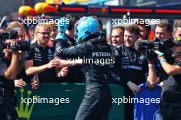 Race winner George Russell (GBR) Mercedes AMG F1 celebrates with the team in parc ferme. 28.07.2024. Formula 1 World Championship, Rd 14, Belgian Grand Prix, Spa Francorchamps, Belgium, Race Day.