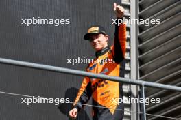 Oscar Piastri (AUS) McLaren celebrates his third position on the podium. 28.07.2024. Formula 1 World Championship, Rd 14, Belgian Grand Prix, Spa Francorchamps, Belgium, Race Day.