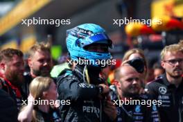 Race winner George Russell (GBR) Mercedes AMG F1 celebrates with the team in parc ferme. 28.07.2024. Formula 1 World Championship, Rd 14, Belgian Grand Prix, Spa Francorchamps, Belgium, Race Day.