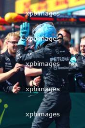 Race winner George Russell (GBR) Mercedes AMG F1 celebrates in parc ferme with the team. 28.07.2024. Formula 1 World Championship, Rd 14, Belgian Grand Prix, Spa Francorchamps, Belgium, Race Day.