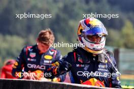 Sergio Perez (MEX) Red Bull Racing in parc ferme. 28.07.2024. Formula 1 World Championship, Rd 14, Belgian Grand Prix, Spa Francorchamps, Belgium, Race Day.