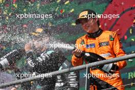 Oscar Piastri (AUS) McLaren celebrates his third position on the podium. 28.07.2024. Formula 1 World Championship, Rd 14, Belgian Grand Prix, Spa Francorchamps, Belgium, Race Day.