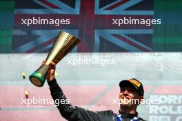 Race winner George Russell (GBR) Mercedes AMG F1 celebrates on the podium. 28.07.2024. Formula 1 World Championship, Rd 14, Belgian Grand Prix, Spa Francorchamps, Belgium, Race Day.