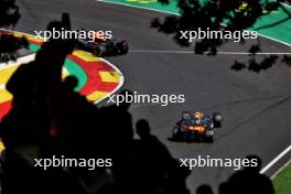 Max Verstappen (NLD) Red Bull Racing RB20 leads Lando Norris (GBR) McLaren MCL38. 28.07.2024. Formula 1 World Championship, Rd 14, Belgian Grand Prix, Spa Francorchamps, Belgium, Race Day.