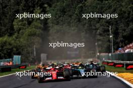 Charles Leclerc (MON) Ferrari SF-24 leads at the start of the race. 28.07.2024. Formula 1 World Championship, Rd 14, Belgian Grand Prix, Spa Francorchamps, Belgium, Race Day.