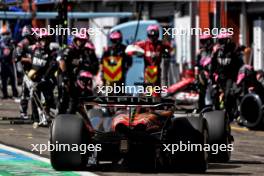 Esteban Ocon (FRA) Alpine F1 Team A524 makes a pit stop. 28.07.2024. Formula 1 World Championship, Rd 14, Belgian Grand Prix, Spa Francorchamps, Belgium, Race Day.