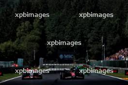 Nico Hulkenberg (GER) Haas VF-24 and Pierre Gasly (FRA) Alpine F1 Team A524 battle for position. 28.07.2024. Formula 1 World Championship, Rd 14, Belgian Grand Prix, Spa Francorchamps, Belgium, Race Day.