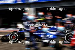 Alexander Albon (THA) Williams Racing FW46 makes a pit stop. 28.07.2024. Formula 1 World Championship, Rd 14, Belgian Grand Prix, Spa Francorchamps, Belgium, Race Day.