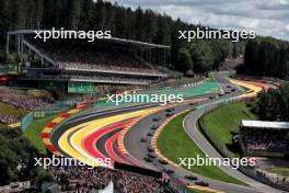 Charles Leclerc (MON) Ferrari SF-24 leads at the start of the race. 28.07.2024. Formula 1 World Championship, Rd 14, Belgian Grand Prix, Spa Francorchamps, Belgium, Race Day.