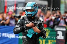 George Russell (GBR) Mercedes AMG F1 in qualifying parc ferme. 27.07.2024. Formula 1 World Championship, Rd 14, Belgian Grand Prix, Spa Francorchamps, Belgium, Qualifying Day.