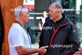 (L to R): Mick Doohan (AUS) with Bruno Michel (FRA) F2 and F3 Chief Executive Officer. 28.07.2024. Formula 1 World Championship, Rd 14, Belgian Grand Prix, Spa Francorchamps, Belgium, Race Day.