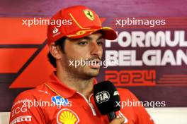 Carlos Sainz Jr (ESP) Ferrari in the FIA Press Conference. 25.07.2024. Formula 1 World Championship, Rd 14, Belgian Grand Prix, Spa Francorchamps, Belgium, Preparation Day.