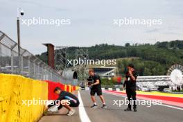 Victor Martins (FRA) Alpine Academy Driver pays his respects to Anthoine Hubert. 25.07.2024. Formula 1 World Championship, Rd 14, Belgian Grand Prix, Spa Francorchamps, Belgium, Preparation Day.