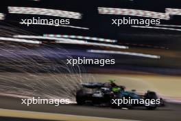 Lewis Hamilton (GBR) Mercedes AMG F1 W15 sends sparks flying. 01.03.2024. Formula 1 World Championship, Rd 1, Bahrain Grand Prix, Sakhir, Bahrain, Qualifying Day.