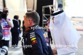 (L to R): Mohammed Bin Sulayem (UAE) FIA President with Christian Horner (GBR) Red Bull Racing Team Principal. 01.03.2024. Formula 1 World Championship, Rd 1, Bahrain Grand Prix, Sakhir, Bahrain, Qualifying Day.