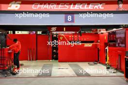 Pit garage for Charles Leclerc (MON) Ferrari. 01.03.2024. Formula 1 World Championship, Rd 1, Bahrain Grand Prix, Sakhir, Bahrain, Qualifying Day.