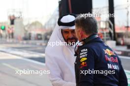 (L to R): Mohammed Bin Sulayem (UAE) FIA President with Christian Horner (GBR) Red Bull Racing Team Principal. 01.03.2024. Formula 1 World Championship, Rd 1, Bahrain Grand Prix, Sakhir, Bahrain, Qualifying Day.