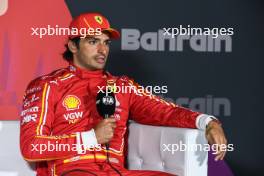 Carlos Sainz Jr (ESP) Ferrari in the post race FIA Press Conference. 02.03.2024. Formula 1 World Championship, Rd 1, Bahrain Grand Prix, Sakhir, Bahrain, Race Day.