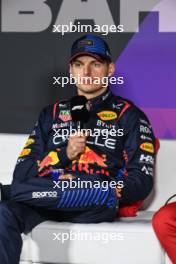 Max Verstappen (NLD) Red Bull Racing RB20 in the post race FIA Press Conference. 02.03.2024. Formula 1 World Championship, Rd 1, Bahrain Grand Prix, Sakhir, Bahrain, Race Day.