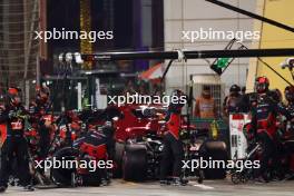 Nico Hulkenberg (GER) Haas VF-24 makes a pit stop. 02.03.2024. Formula 1 World Championship, Rd 1, Bahrain Grand Prix, Sakhir, Bahrain, Race Day.