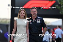 (L to R): Geri Horner (GBR) Singer with her husband Christian Horner (GBR) Red Bull Racing Team Principal. 02.03.2024. Formula 1 World Championship, Rd 1, Bahrain Grand Prix, Sakhir, Bahrain, Race Day.