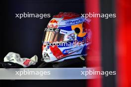 The helmet of Max Verstappen (NLD) Red Bull Racing. 29.02.2024. Formula 1 World Championship, Rd 1, Bahrain Grand Prix, Sakhir, Bahrain, Practice Day