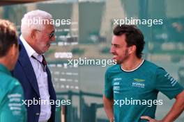 (L to R): Lawrence Stroll (CDN) Aston Martin F1 Team Investor with Fernando Alonso (ESP) Aston Martin F1 Team. 29.02.2024. Formula 1 World Championship, Rd 1, Bahrain Grand Prix, Sakhir, Bahrain, Practice Day