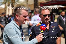 (L to R): Craig Slater (GBR) Sky Sports F1 Reporter with Christian Horner (GBR) Red Bull Racing Team Principal. 29.02.2024. Formula 1 World Championship, Rd 1, Bahrain Grand Prix, Sakhir, Bahrain, Practice Day