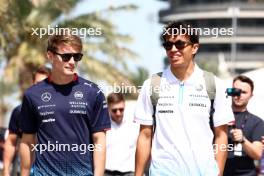 (L to R): Logan Sargeant (USA) Williams Racing with team mate Alexander Albon (THA) Williams Racing. 28.02.2024. Formula 1 World Championship, Rd 1, Bahrain Grand Prix, Sakhir, Bahrain, Preparation Day.