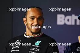Lewis Hamilton (GBR) Mercedes AMG F1 in the FIA Press Conference. 28.02.2024. Formula 1 World Championship, Rd 1, Bahrain Grand Prix, Sakhir, Bahrain, Preparation Day.