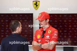 Charles Leclerc (MON) Ferrari with Nicolas Todt (FRA) Driver Manager. 28.02.2024. Formula 1 World Championship, Rd 1, Bahrain Grand Prix, Sakhir, Bahrain, Preparation Day.