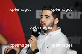 Harry Benjamin (GBR) Sky Sports F1 Commentator in the FIA Press Conference. 28.02.2024. Formula 1 World Championship, Rd 1, Bahrain Grand Prix, Sakhir, Bahrain, Preparation Day.