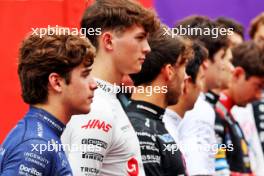 Franco Colapinto (ARG) Williams Racing as the grid observes the national anthem. 03.11.2024. Formula 1 World Championship, Rd 21, Brazilian Grand Prix, Sao Paulo, Brazil, Race Day.