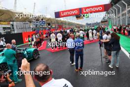 Drivers as the grid observes the national anthem. 03.11.2024. Formula 1 World Championship, Rd 21, Brazilian Grand Prix, Sao Paulo, Brazil, Race Day.