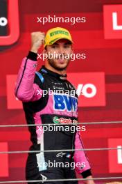 Pierre Gasly (FRA) Alpine F1 Team celebrates his third position on the podium. 03.11.2024. Formula 1 World Championship, Rd 21, Brazilian Grand Prix, Sao Paulo, Brazil, Race Day.