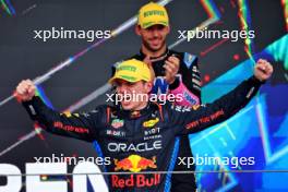 Race winner Max Verstappen (NLD) Red Bull Racing celebrates on the podium. 03.11.2024. Formula 1 World Championship, Rd 21, Brazilian Grand Prix, Sao Paulo, Brazil, Race Day.