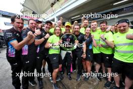 Pierre Gasly (FRA) Alpine F1 Team celebrates his third place finish with the team. 03.11.2024. Formula 1 World Championship, Rd 21, Brazilian Grand Prix, Sao Paulo, Brazil, Race Day.