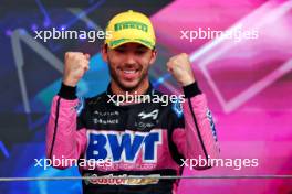 Pierre Gasly (FRA) Alpine F1 Team celebrates his third position on the podium. 03.11.2024. Formula 1 World Championship, Rd 21, Brazilian Grand Prix, Sao Paulo, Brazil, Race Day.